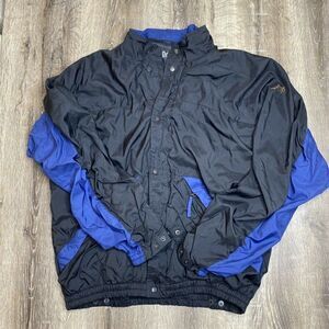 Footjoy FJ Dryjoy Mens Jacket Black Blue Full Button Jacket